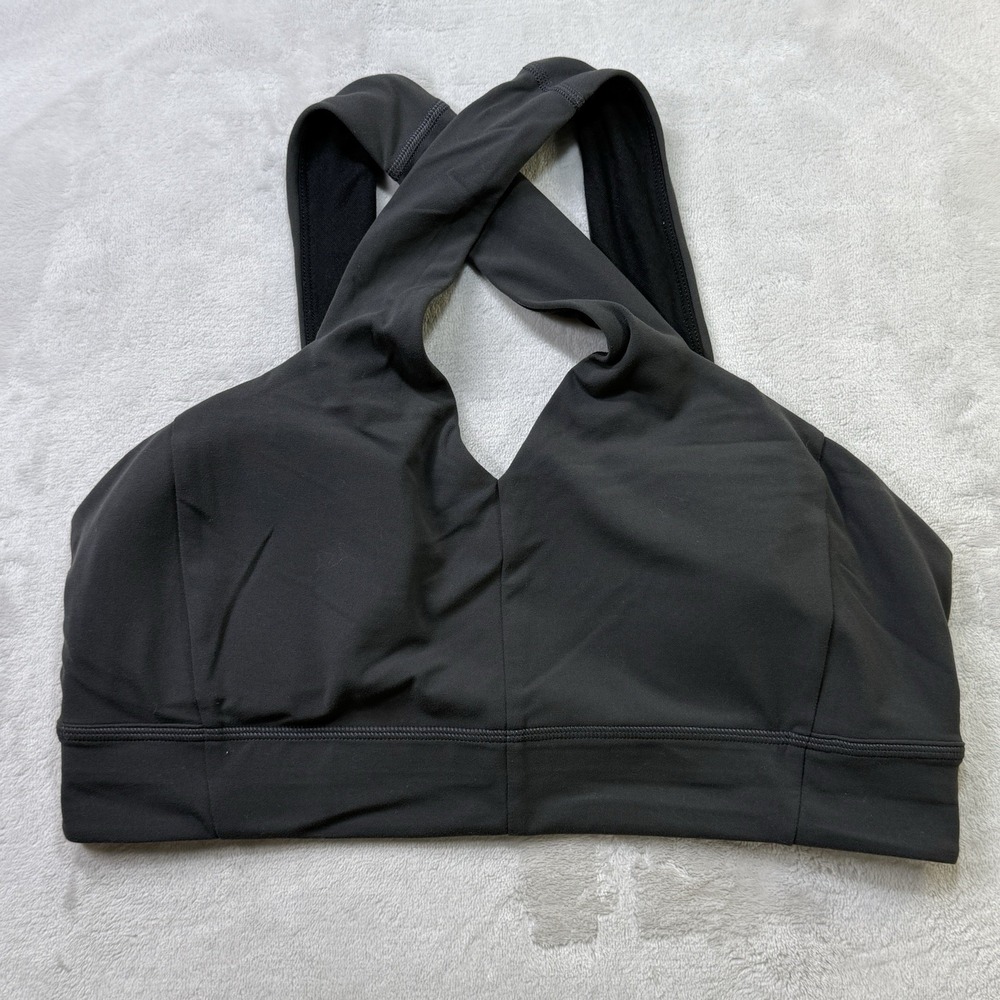 Lululemon All Sport Bra Women's 12 Black Cross Back Strappy Sports Bra